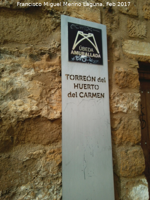 Torren del Huerto del Carmen - Torren del Huerto del Carmen. Cartel
