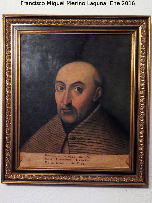 Convento de San Miguel - Convento de San Miguel. Retrato del P. Jernimo Gracin de la Madre de Dios fundador del convento en 1587. Annimo del siglo XX