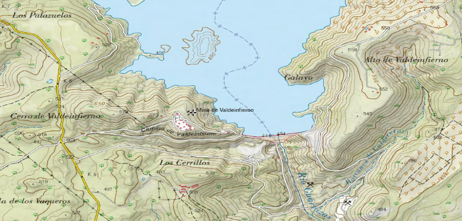 Mina de Valdeinfierno - Mina de Valdeinfierno. Mapa