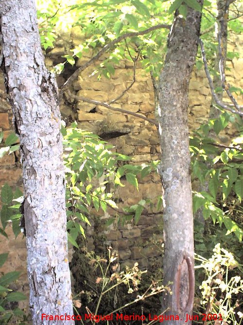 Castillo de Garc Fernndez - Castillo de Garc Fernndez. Detalle de una piedra saliente en el muro