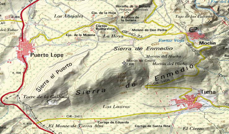 Sierra de Enmedio - Sierra de Enmedio. Mapa