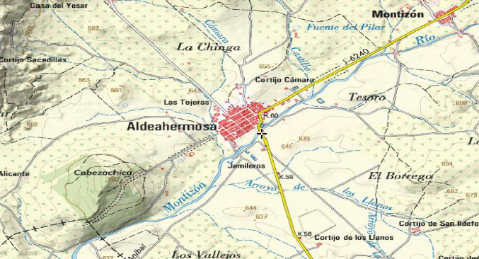 Puente de Aldeahermosa - Puente de Aldeahermosa. Mapa