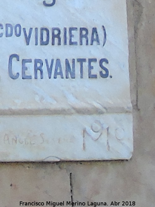 1916 - 1916. Placa del III centenario de la muerte de Cervantes. Universidad de Salamanca