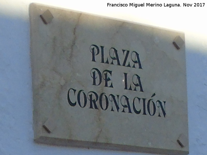 Plaza de la Coronacin - Plaza de la Coronacin. Placa