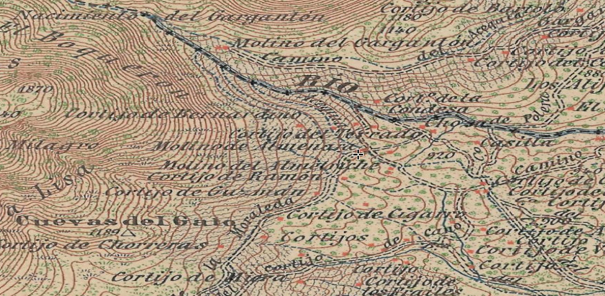 Molino de Almenara - Molino de Almenara. Mapa antiguo