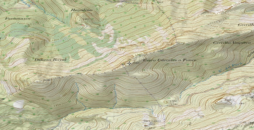 Cerro las Crceles - Cerro las Crceles. Mapa