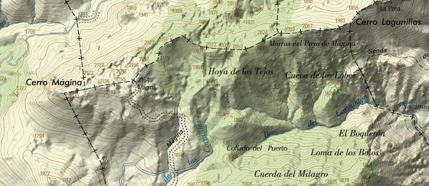 Hoya de los Tejos - Hoya de los Tejos. Mapa