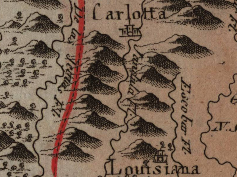 Ro Jndula - Ro Jndula. Mapa 1799