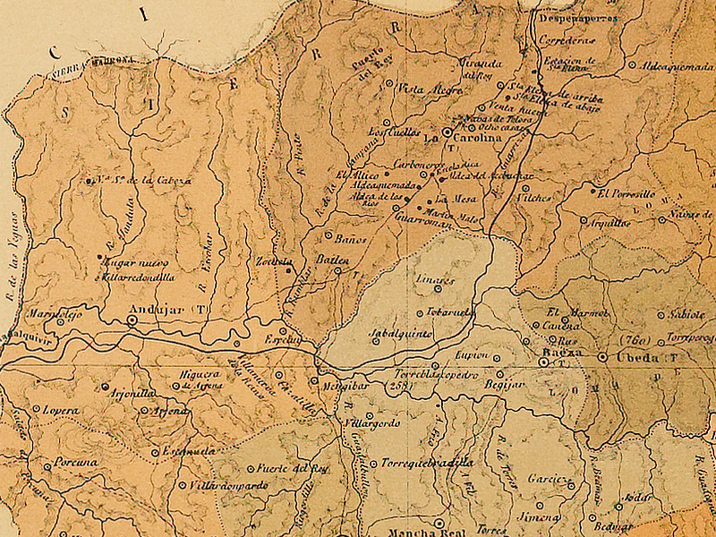 Ro Jndula - Ro Jndula. Mapa 1879