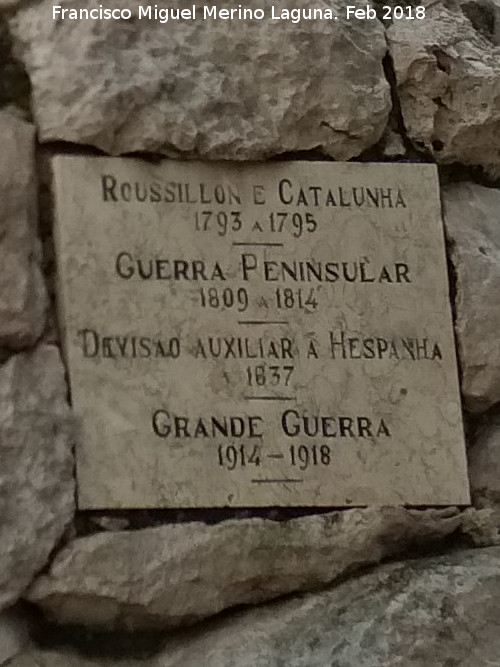 Monumento al Regimiento de Cascais - Monumento al Regimiento de Cascais. Placa