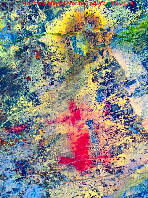 Pinturas rupestres del Abrigo del Guadal�n II - Pinturas rupestres del Abrigo del Guadal�n II. Tratada con Dstretch