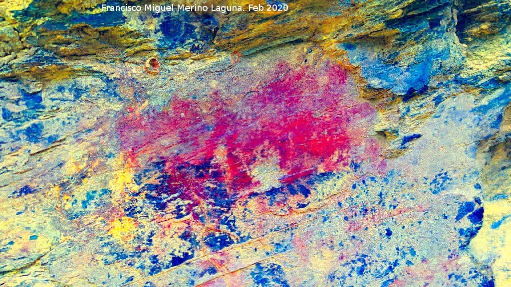 Pinturas rupestres del Abrigo del Guadal�n III - Pinturas rupestres del Abrigo del Guadal�n III. Tratada con Dstretch