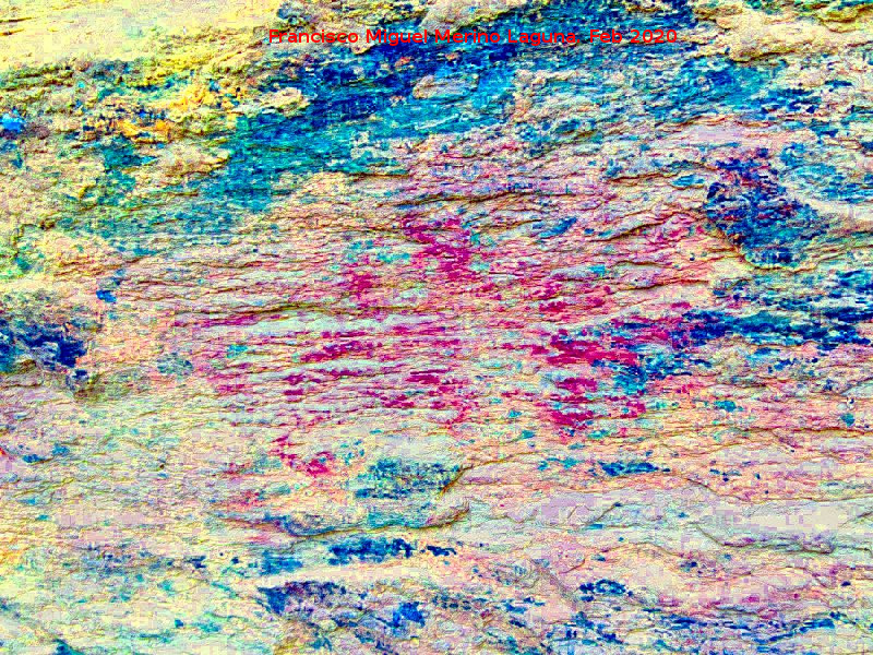 Pinturas rupestres del Abrigo del Guadal�n III - Pinturas rupestres del Abrigo del Guadal�n III. Tratada con Dstretch