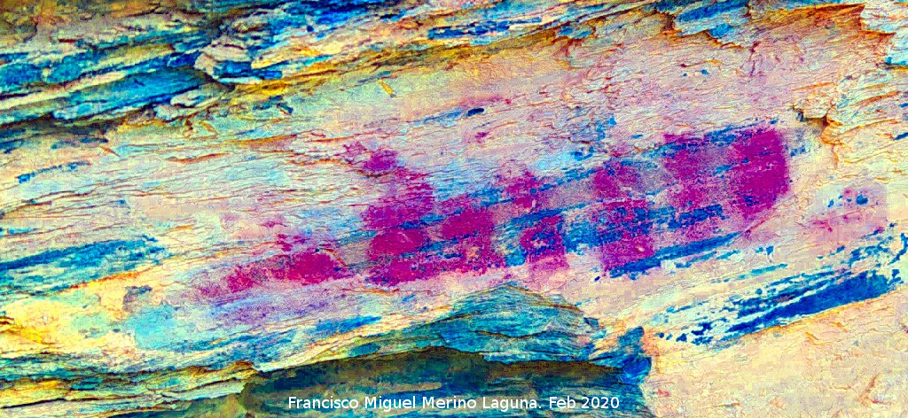 Pinturas rupestres del Abrigo del Guadal�n III - Pinturas rupestres del Abrigo del Guadal�n III. Tratada con Dstretch