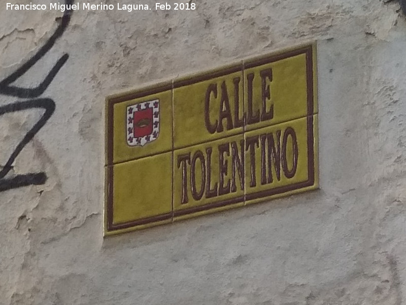 Calle Tolentino - Calle Tolentino. Placa