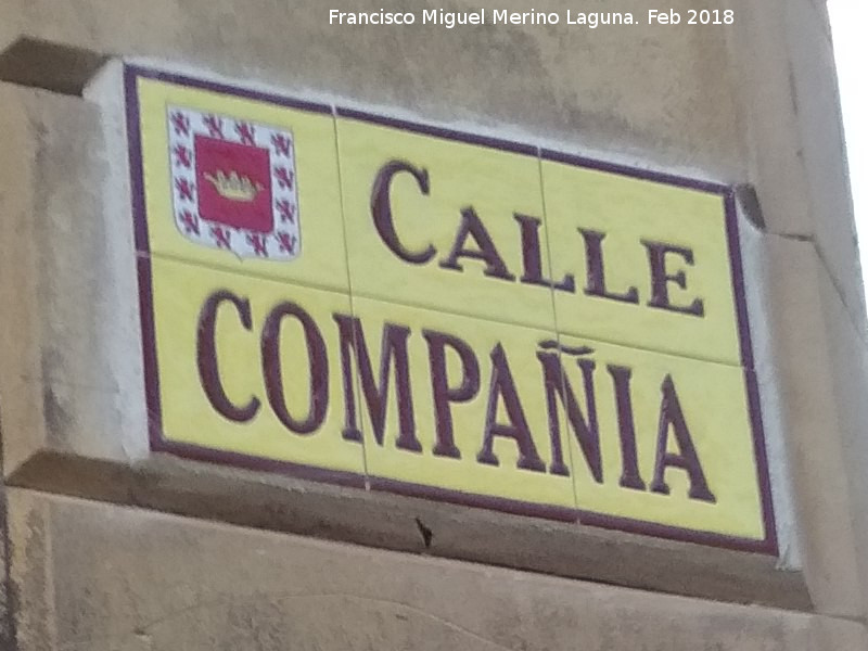 Calle Compaa - Calle Compaa. Placa