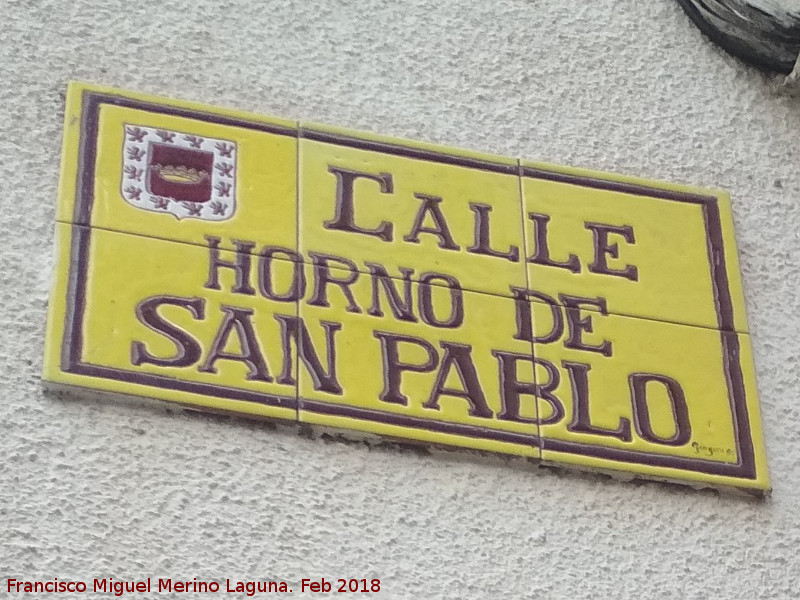 Calle Horno de San Pablo - Calle Horno de San Pablo. Placa