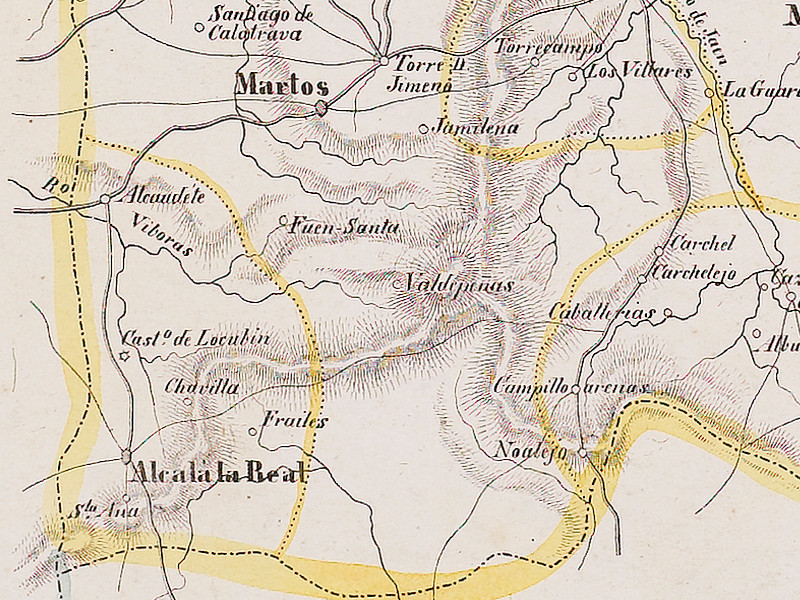 Historia de Valdepeas de Jan - Historia de Valdepeas de Jan. Mapa 1850