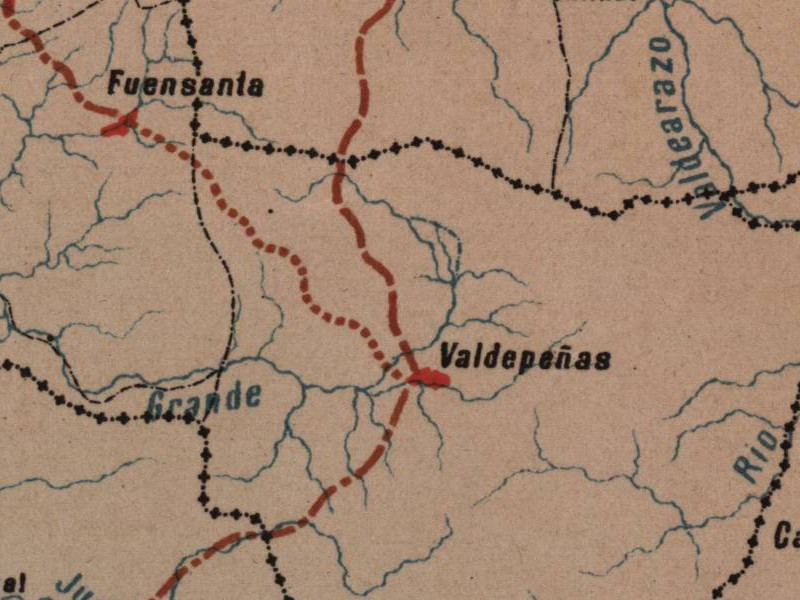 Historia de Valdepeas de Jan - Historia de Valdepeas de Jan. Mapa 1885