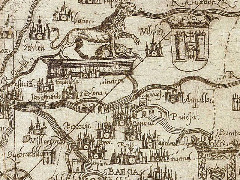 Oratorio visigodo de Giribaile - Oratorio visigodo de Giribaile. Mapa 1588