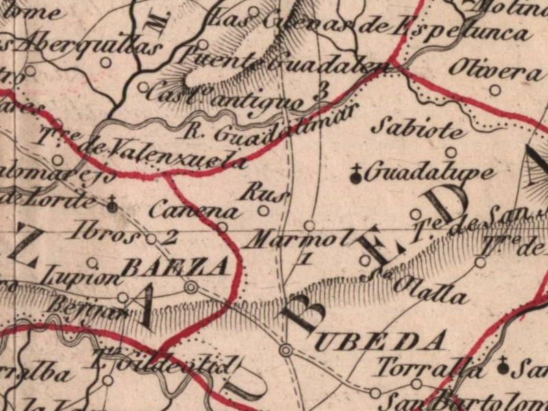 Oratorio visigodo de Giribaile - Oratorio visigodo de Giribaile. Mapa 1847