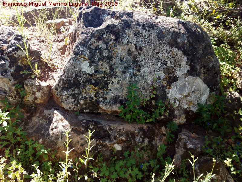 Poblado prehistrico del Cerro del Salto - Poblado prehistrico del Cerro del Salto. Sillar de muralla