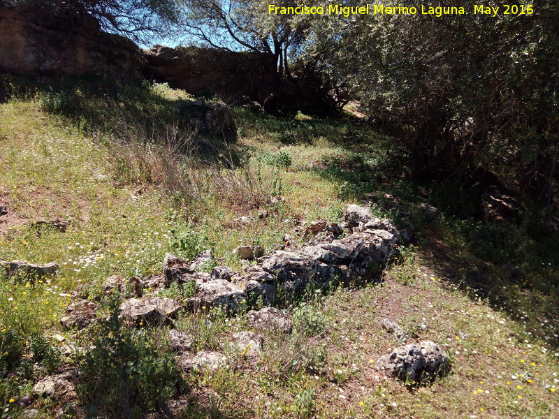 Poblado prehistrico del Cerro del Salto - Poblado prehistrico del Cerro del Salto. Resto de muro