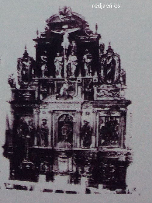Iglesia de Ntra Sra de la Natividad - Iglesia de Ntra Sra de la Natividad. Foto antigua. Retablo del siglo XVI perdido en la Guerra Civil. Foto de Andrs Martnez Pulido