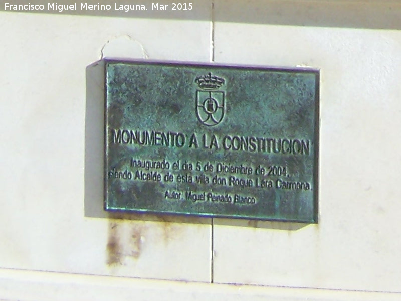 Monumento a la Constitucin - Monumento a la Constitucin. Placa