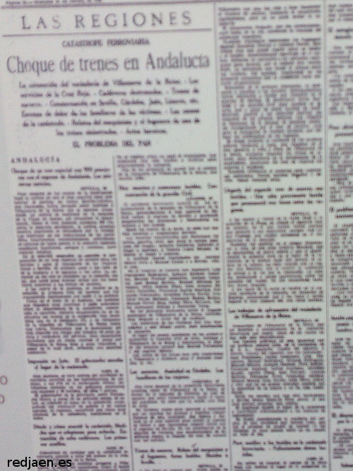 Estacin de Villanueva de la Reina - Estacin de Villanueva de la Reina. Diario de la Vanguardia 21/2/1934