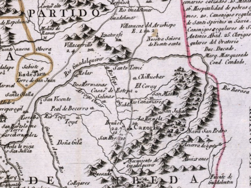 Historia de Villanueva del Arzobispo - Historia de Villanueva del Arzobispo. Mapa 1787