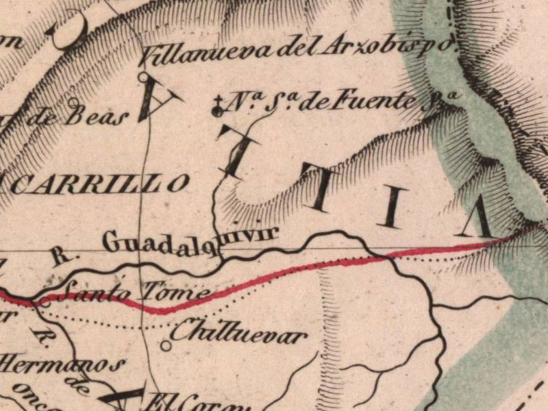 Historia de Villanueva del Arzobispo - Historia de Villanueva del Arzobispo. Mapa 1847