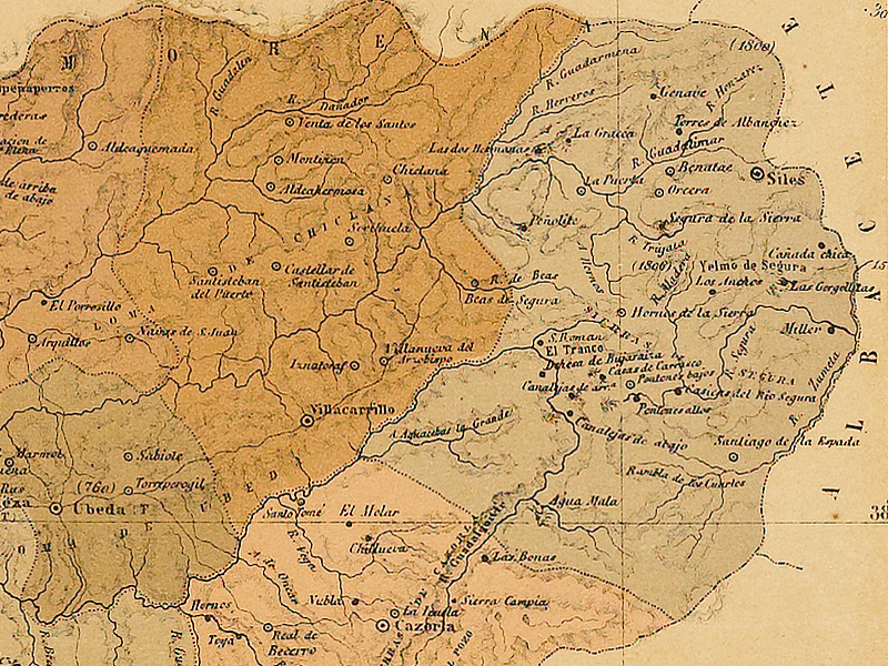 Historia de Villanueva del Arzobispo - Historia de Villanueva del Arzobispo. Mapa 1879