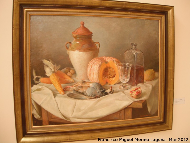 Museo Cerezo Moreno - Museo Cerezo Moreno. Perdiz con calabaza. Cuadro de Francisco Cerezo Moreno de 1974.