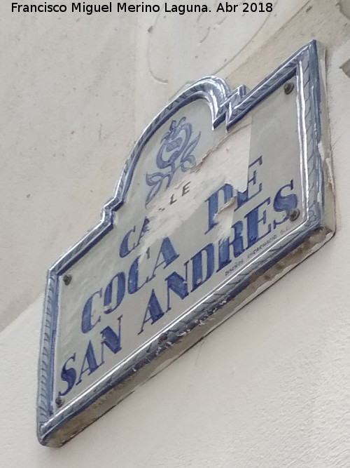 Calle Coca de San Andrs - Calle Coca de San Andrs. Placa