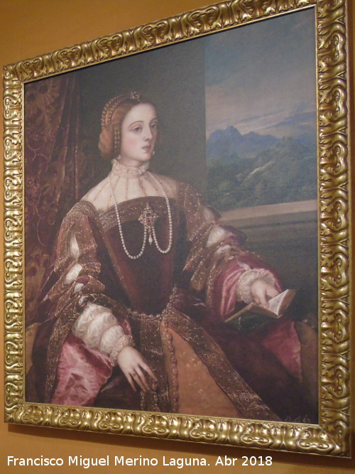 Tiziano - Tiziano. Isabel de Portugal. Copia del cuadro de Tiziano. Exposicin Palacio Episcopal Salamanca