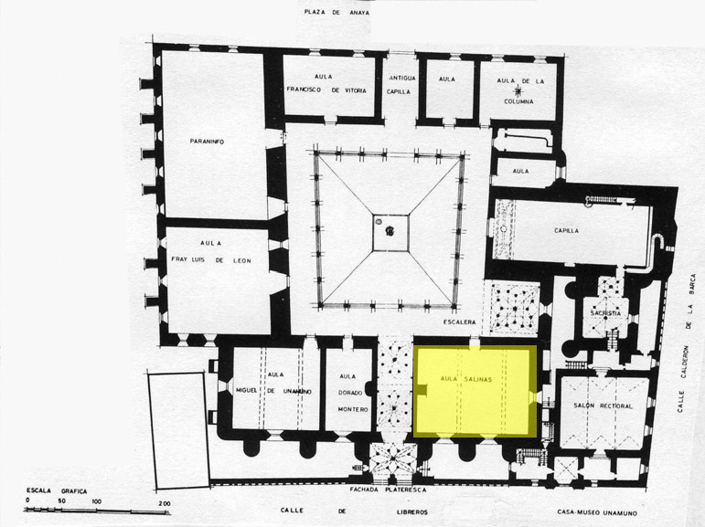 Escuelas Mayores. Aula Salinas - Escuelas Mayores. Aula Salinas. Planta baja. Plano de Ildefonso Gago