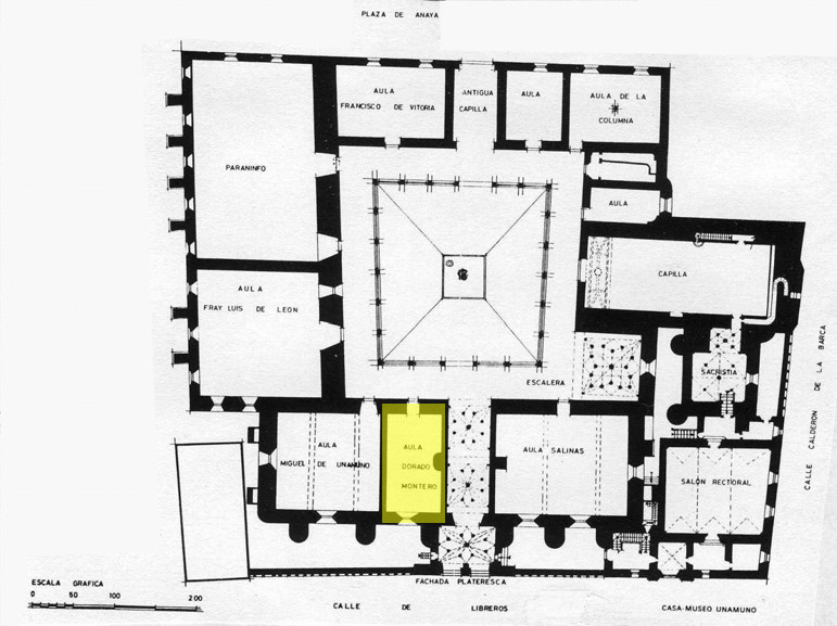 Escuelas Mayores. Aula Dorado Montero - Escuelas Mayores. Aula Dorado Montero. Planta baja. Plano de Ildefonso Gago