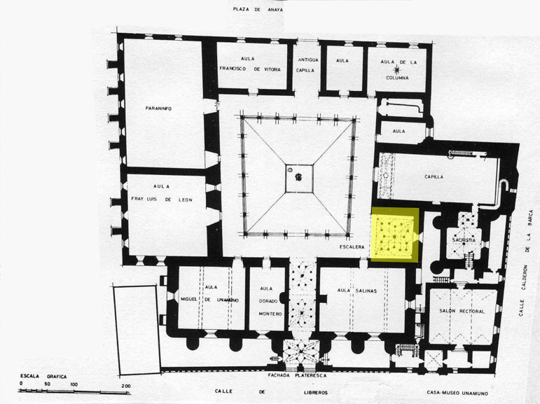 Escuelas Mayores. Escalera - Escuelas Mayores. Escalera. Planta baja. Plano de Ildefonso Gago