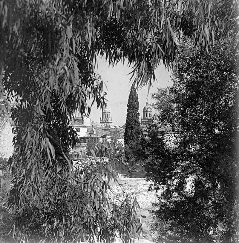 Puente de Santa Ana - Puente de Santa Ana. Foto antigua. Vistas desde el Puente de Santa Ana. Archivo IEG
