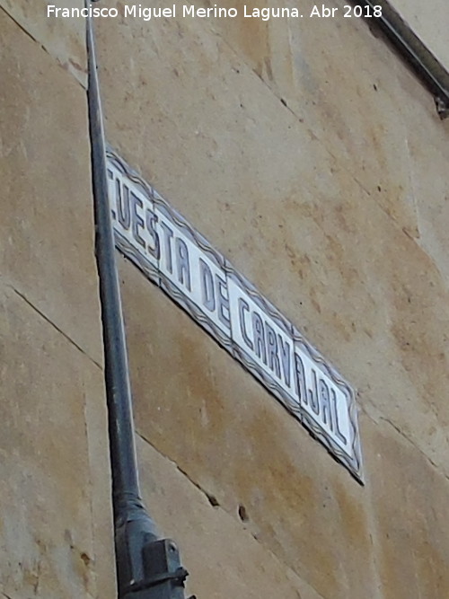 Cuesta de Carvajal - Cuesta de Carvajal. Placa