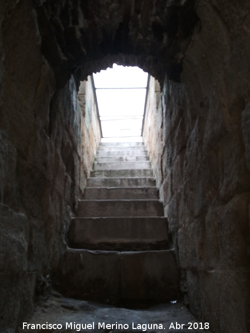 Iglesia de San Cebrin - Iglesia de San Cebrin. Escaleras de acceso a la cripta