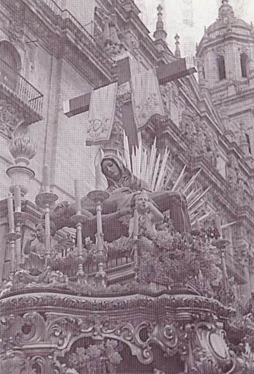 Semana Santa - Semana Santa. 1954. La Virgen de las Angustias de la cofrada del Cristo de la Buena Muerte