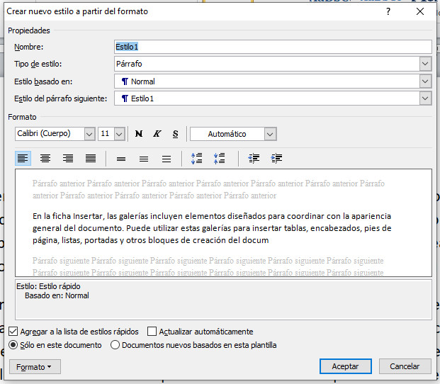 Word 2010. Estilos.