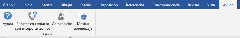 Word 2019. Cintas de opciones.