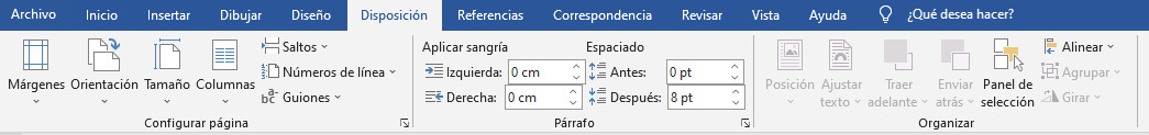 Referencias Word 2019. Cintas de opciones. Referencias