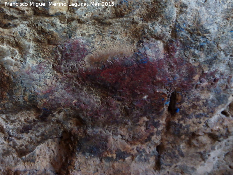 Pinturas rupestres de la Cueva de los Herreros Grupo XII - Pinturas rupestres de la Cueva de los Herreros Grupo XII. Restos de pintura