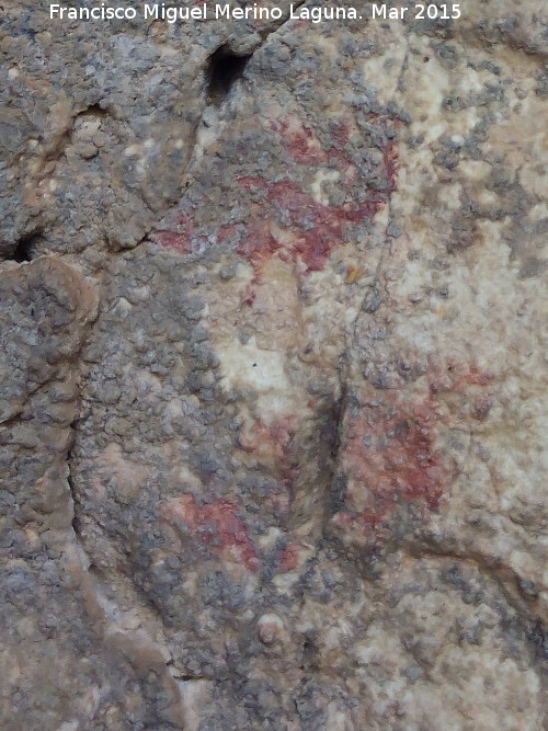 Pinturas rupestres de la Cueva de los Herreros Grupo XII - Pinturas rupestres de la Cueva de los Herreros Grupo XII. Manchas de color rojo