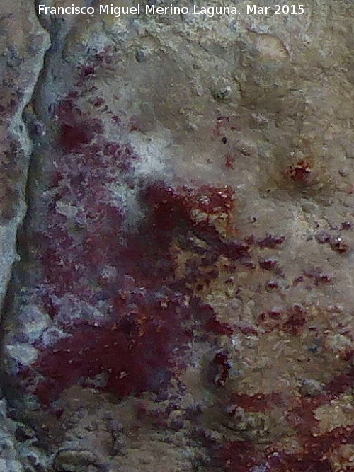 Pinturas rupestres de la Cueva de los Herreros Grupo XI - Pinturas rupestres de la Cueva de los Herreros Grupo XI. Mancha sobre el ciervo