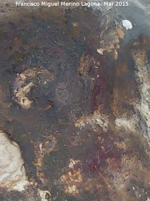 Pinturas rupestres de la Cueva de los Herreros Grupo VII - Pinturas rupestres de la Cueva de los Herreros Grupo VII. Tercer arquero muy desvado